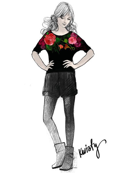Bluzka kobieca Kwiaty - grafika Szept M wersja 2