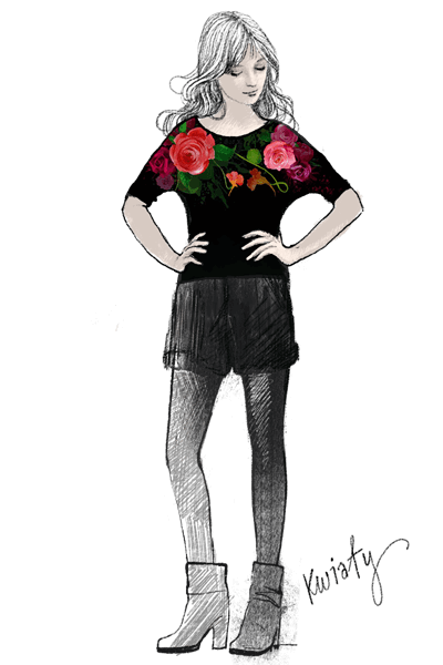Bluzka kobieca Kwiaty - grafika Szept M