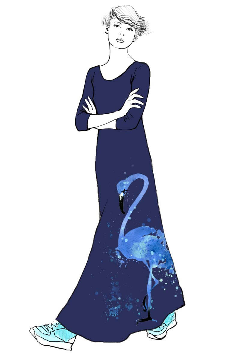Sukienka maxi ręcznie malowana Flaming - SzeptM