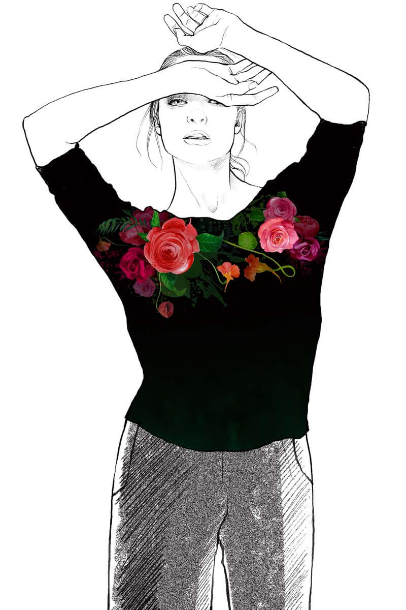 Bluzka kobieca Kwiaty - grafika